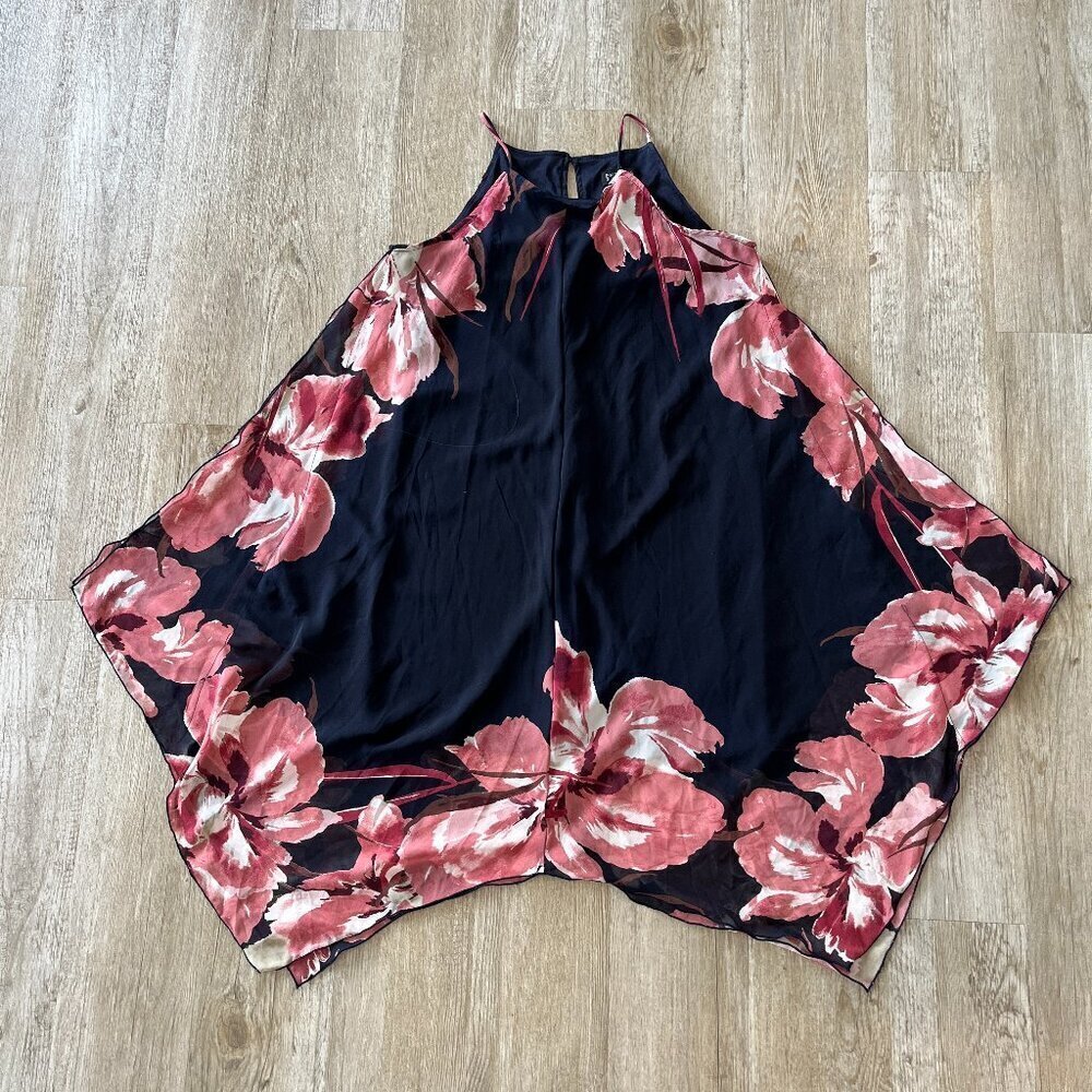 Womens EnFocus Studio Navy/Pink Floral Midi Dress - 12